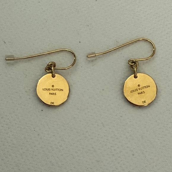 SOLD SOLD Louis Vuitton Gold and Green Circular Earrings - Picture 8 of 8